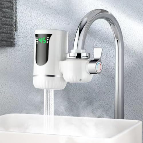 電気温水蛇口 電気給湯器 LCD温度表示電気温水器 電気温水ヒーター 電気水栓 家庭用温水器 3秒の速熱 3000W/110Vのハイパワー 簡単インストール 冷温切り替え 過熱保護 水力分離 33℃?60℃温度調節可能 IPX4防水設計 インスタント電気水