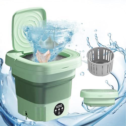 Faltbare Mini Waschmaschine 8L, 2 in 1 Faltbare Tragbare Mobile Washing...