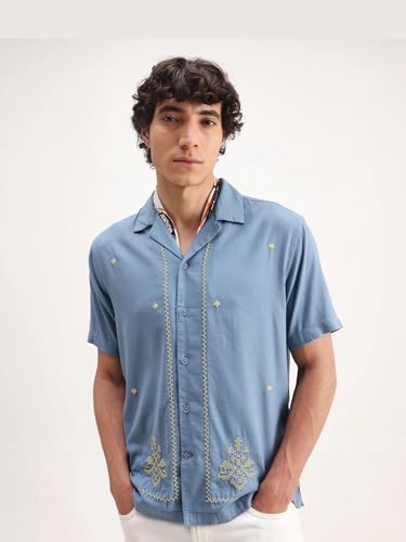 Image of Rare Rabbit Boxy fit Embroidered Shirt
