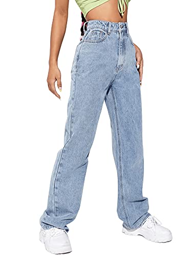 SweatyRocks Women's Casual Boyfriend Jeans High Rise Denim Pants with Pocket4