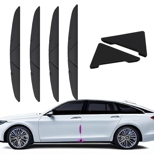 Hosawtek Black Car Door Edge Guards and Corner Guards Combo - 4-Piece Bumpers + 2-Pack Door Corner Protectors - Easy to Install, Highly Adhesive Backing - Protects Car Door Against Impacts, Scratches