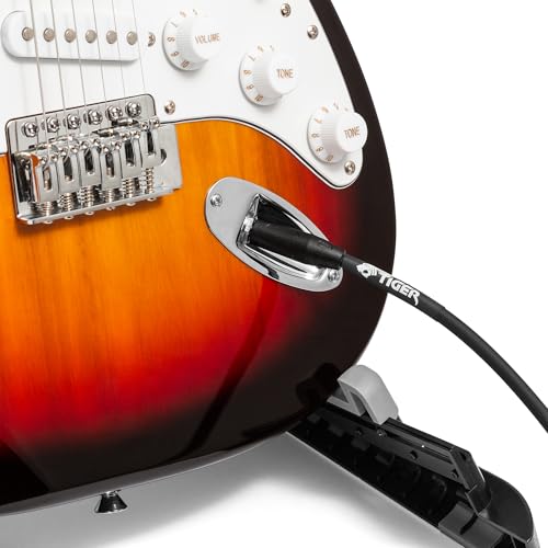 Tiger 6.35Mm - 1/4 Inch Right Angled Jack Guitar Cable - 3M Guitar, Bass Lead