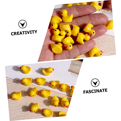 BCOATH Decoração 100 Unidades Pato De Resina Miniatura Pequenas Figuras De Patinhos Encantos De Pato