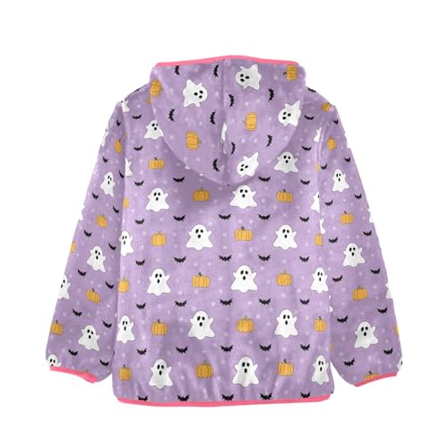 Halloween Toddler Fleece Jacket Baby Girls Hooded Zipper Long Sleeve Thick Warm Outerwear 3-10 Years2