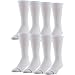 MediPeds Men’s Diabetic Extra Wide Non-Binding Top Crew Socks with COOLMAX Fiber 8 Pairs, White, Shoe Size: 9-12