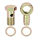X AUTOHAUX 18mm Hohlschraube Schlauch Zuhehör Rohr Metall für Motorrad Auto