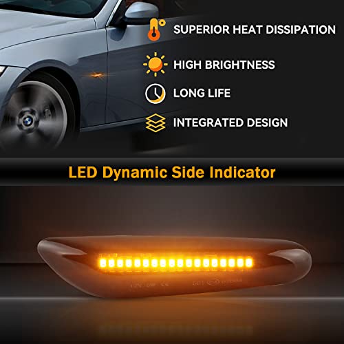 Intermitente lateral LED para BMW E60 E90 E46, soluciona el error Canbus con pilotos dinámicos 3