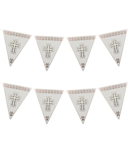 Wimpelkette für die Heilige Kommunion, 8 Flaggen, Rosengirlande Cover