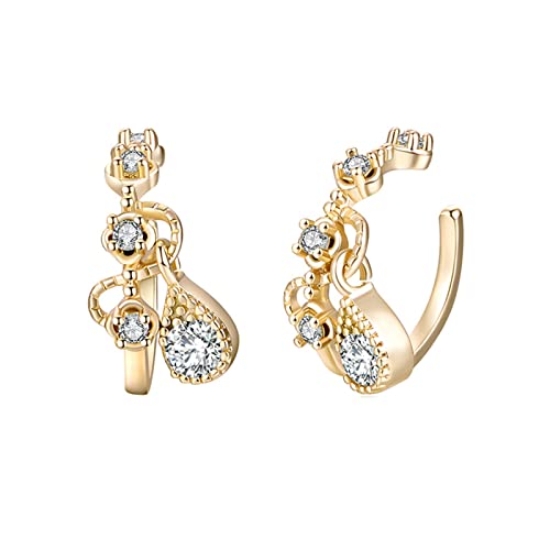 Boucles d'oreilles moissanite en or jaune 9k pour femme élégante