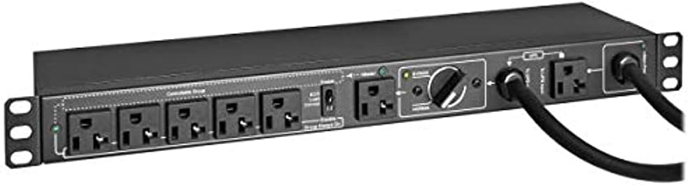 Tripp Lite PDU Hot Swap with Manual Bypass 15A 6 5-20R 2 5-20P Inputs 1URM (PDUB201U)