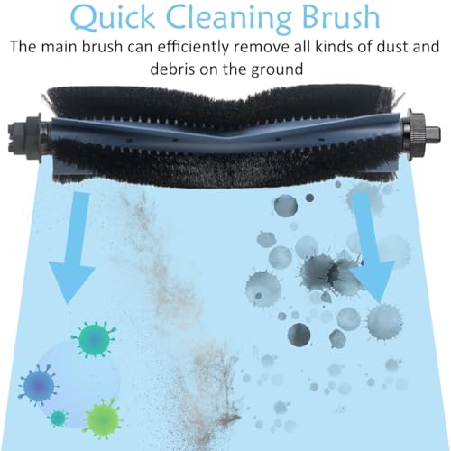 EATBALE Replacement Parts for Eufy G50 Hybrid / L60 Hybrid / L60 Hybrid SES Robot Vacuum Cleaners 1 x Main Brush, 6 x Side Brushes, 6 x Hepa Filters, 6 x Mop Cloths Attachment Accessories Kit - Image 2
