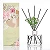 MSENSE Creamy Fig Reed Diffuser Set with 7 Sticks Babys Breath Flower 70oz Woody Floral Scent Flame Free Fragrance Diffuser for Bedroom Long Lasting Floral Diffuser for Housewarming