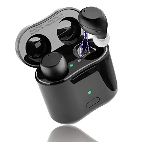 Rechargeable Hearing Amplifier to Aid and Assist Hearing of Adults and Seniors, Digital Mini ITE CIC Sound Amplifier with Portable Charger | Neosonic QR+ Pair