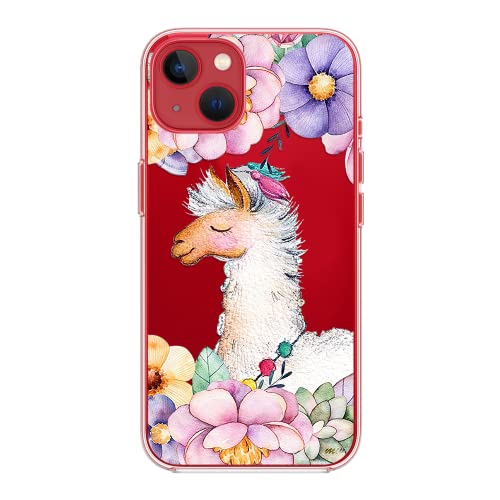 Fancycase Iphone 14 Case (6.1Inch)-Women Girls Cute Floral Llama Design Pretty Cartoon Animal Pattern Flexible Tpu Protective Clear Case Compatible With Iphone 14 (Floral Llama) #TOP2