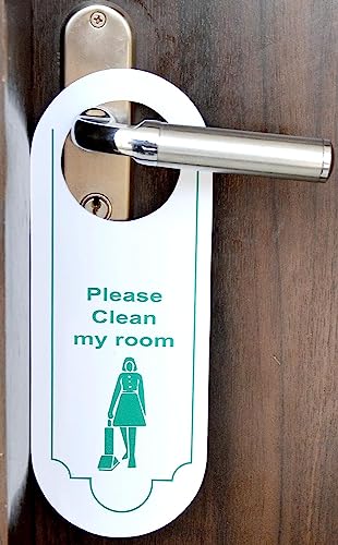 Image of 50 Sets Door Knob Hanger, Privacy Sign, DND Sign, Door Tags | Do Not Disturb & Clean My Room Card Tags | Hotel Toiletries | Guest House Door Hanger | Hotel Amenities | Marriage Guest Toiletry Kit | Pack Of 50