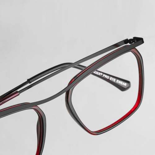 Image of SAM AND MARSHALL CHARLIE Eyeglasses - Light Weight Blu-Cut Computer Glasses With Tinted Metal Frames - Prescription Friendly Rectangle Shape for Men & Women