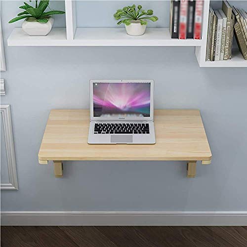 Table murale pliante bois pour manque de place, bureau compact rabattable - 3