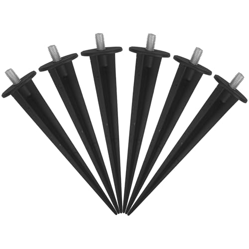 EXHUMKY Estacas de Tierra de Aleación de Aluminio Ligeras 6 Unidades para Iluminación Exterior, Jardín y Césped, Accesorio Práctico y Portátil para Luces de Paisaje
