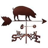 LAUMOE Exquisite Pig Weathervane Wind Blown Weathervane with Wind Direction Indicator, Outdoor Metal