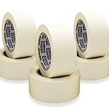 KOVO 6 Rolls Wide Masking Tape 48mm x 50m - Heavy Duty Painters Tape for Painting and Decorating, Easy Removal Masking Tape, Multi Surface Paper Tape - Ideal Clean Paint Lines 6 Premium Tapes White