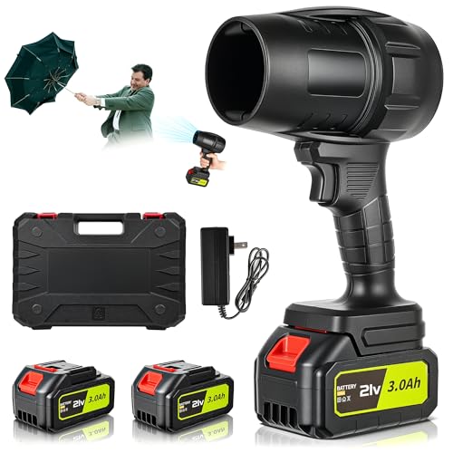 IOOKNA Cordless Leaf Blower, 100,000 RPM Handheld Leaf Blower with 2 x 3.0Ah Battery and Fast Charger, Lightweight Power Blower for Yard, Patio, Car and Dust Cleaning, Ideal Gift for Dad Man