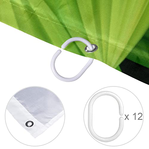 Rideau de douche imperméable feuilles tropicales vertes 168x183 cm - 5
