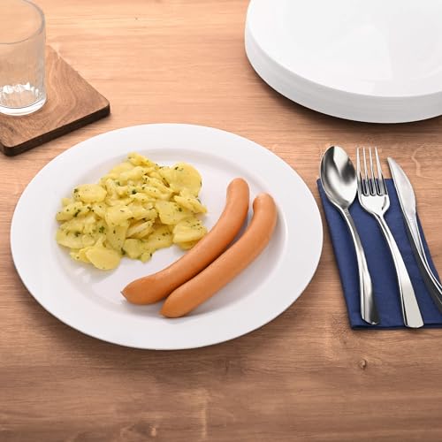 GRÄWE Kunststoffteller-Set in Porzellan-Optik, Ø 26 cm, spülmaschinengeeignet, 25er Pack leichte Teller, leichtes Geschirr, 25 Stück - Weiß - wiederverwendbar