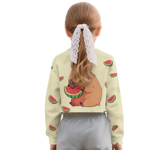 Girls Cropped Sweatshirts Crewneck Long Sleeve Shirts for Girls 5-14 Years Cute Kawaii Pullover for School2