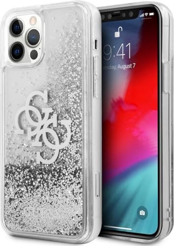 GUESS GUHCP12LLG4GSI Coque pour iPhone 12 Pro Max 6,7" Argent 4G Big Liquid Glitter