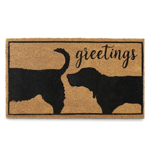 Go Away Doormat Funny Dog Greetings Welcome Mat for Front Door, 30x17 Inch, Dog Mat for Covered Outdoor Area, Puppy...