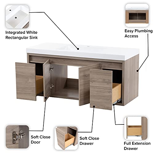 Spring Mill Cabinets Kelby Bathroom Vanity With Sink, 48 Inches, Forest Elm #TOP4