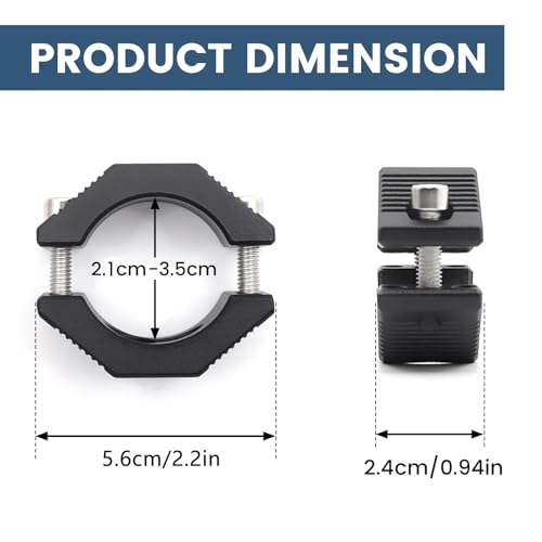 Biqing 2PCS Motorcycle Spotlight Tube Clamp Mount Bar Bracket Motorcycle Driving Fog Light Mounting Brackets Bumper Handlebar 21-35mm(0.9” to 1.3") for Motorcycle Bicycle Offroad ATV SUV - Image 2