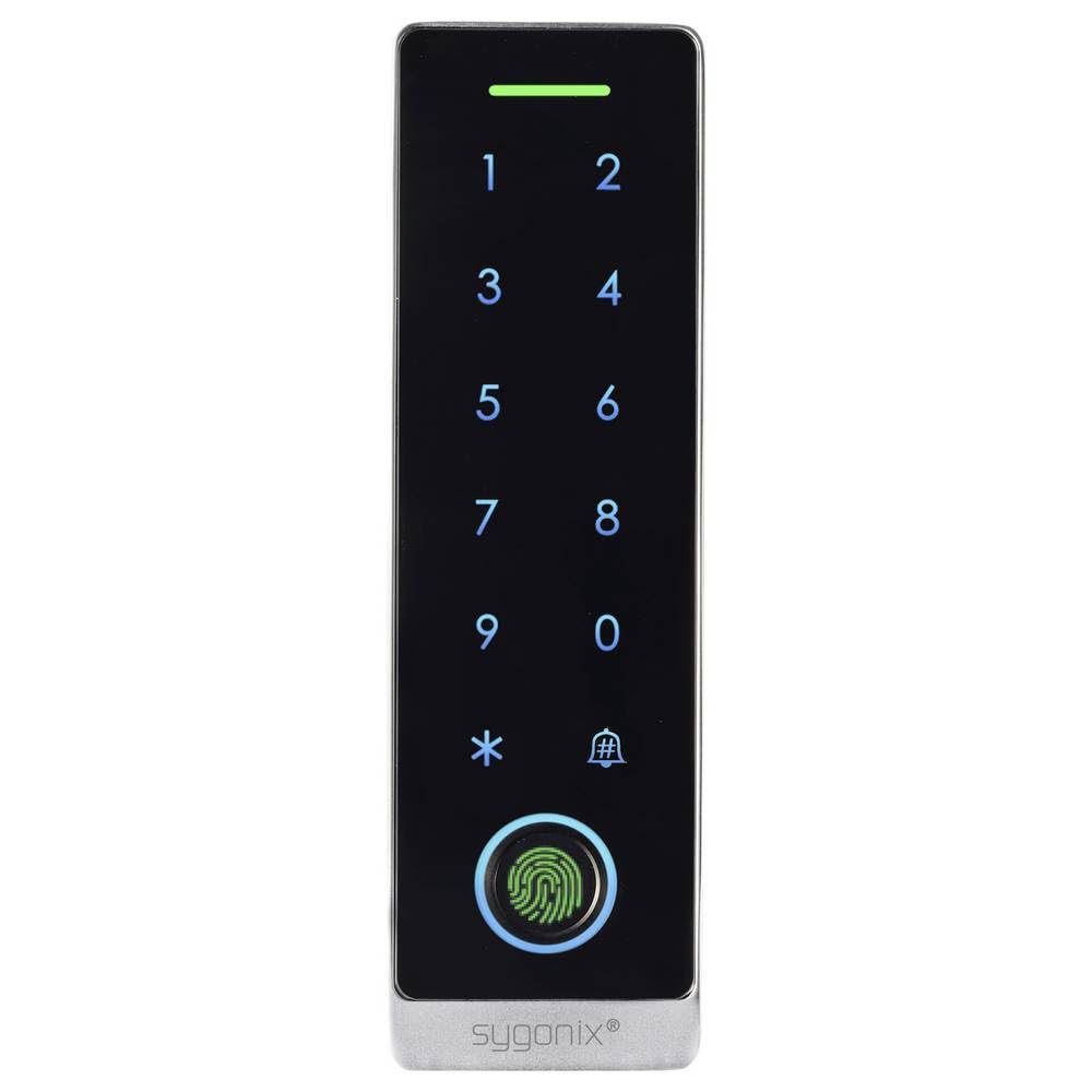 Sygonix SY-7372602 Fingerprint/RFID Zugangssystem Aufputz 12 V/DC, 18 V/DC IP66 mit beleuchteter Tastatur, mit Touchscr