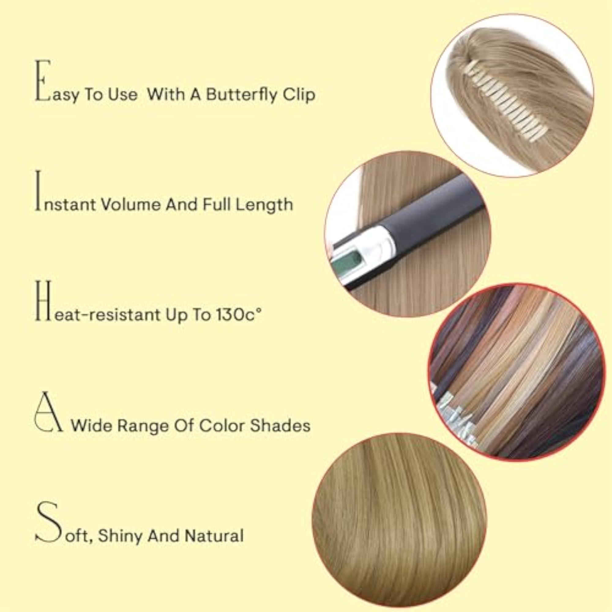 20" Clip On Ponytail Extension Hair Piece