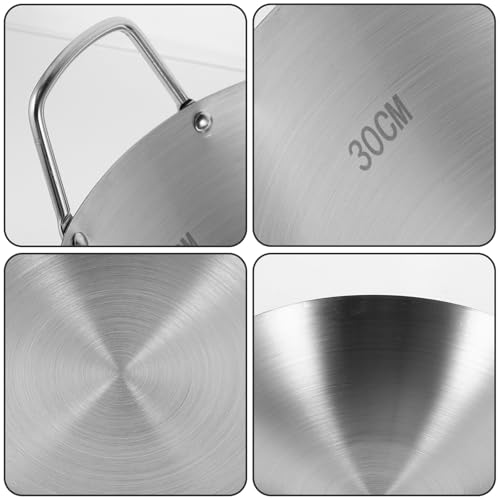 Wok de acero inoxidable 30 cm con doble asa miniatura 7