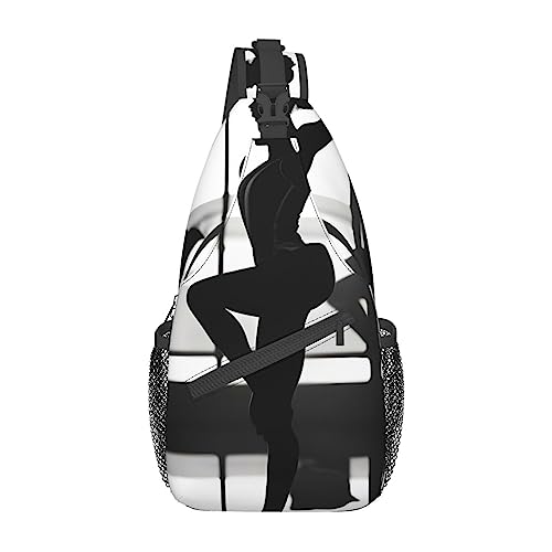 Sac à dos à bandoulière imprimé de gymnastique noir One Size au design mixte