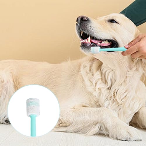 3 Stück Kleine Katze Zahnbürste,360 Grad Katzen Zahnbürste Weich,Langgriff Katzenzahnbürste für Katzen,Wiederverwendbar Hundezahnbürste für Kleine Hunde,Haustiere Silikon Toothbrush,für Dogs,Katzen