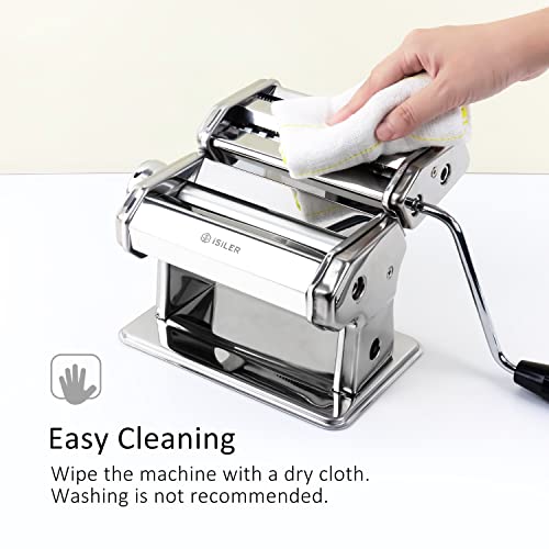 Pasta Machine, Isiler 9 Adjustable Thickness Settings Pasta Maker, 150 Roller Noodles Maker With Aluminum Alloy Rollers And Cutter For Pasta, Spaghetti, Fettuccini, Lasagna #TOP7