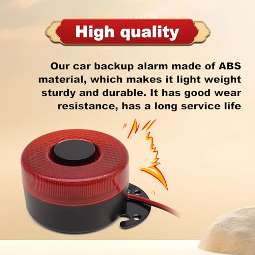 Car Back-up Alarm, 12V/24V 105dB Reverse Beeper Backup Alarm Vehicle Auto Back Up Horn Truck Backup Horn with LED Light, Buzzer Siren Waterproof Universal Backup Accessories - Thumbnail 6