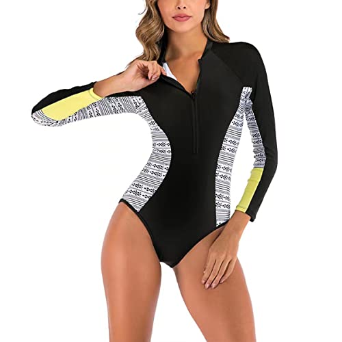 Maillot de bain de surf femme manches longues avec maintien poitrine et effet ventre plat