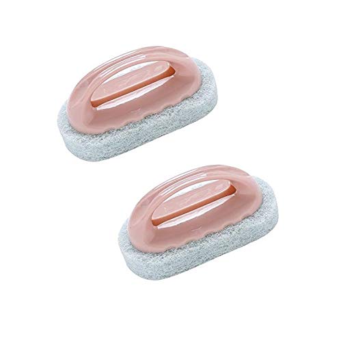 SYGA Pack of 2 Bathtub Wall Sponge Brush Strong Scouring Plastic Handle Washing Cleaning Tool for Bathroom Surfaces Window(Pink) (B07L1K6144) Amazon Price History, Amazon Price Tracker