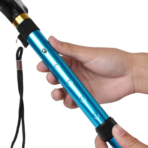 image for Comfkey Folding Lightweight Walking Stick - Adjustable Aluminum Metal 