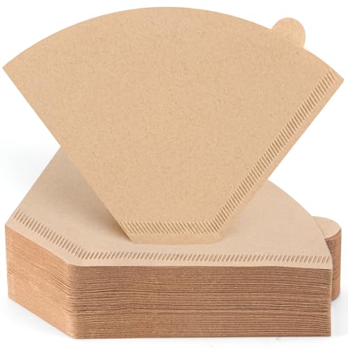 100 Count Coffee Filters, Premium #4 Cone Coffee Filters 8-12 cup, Unbleached Natural Disposable...