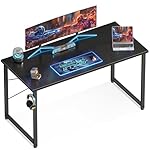 ODK 48 Inches Computer Desk for Home Office, Office Table for Small Spaces, Writing Desk with Headphone Hooks, Black