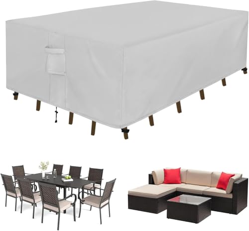 أغطية أثاث الفناء 600 دينير مقاومة للماء 100%، غطاء طاولة خا...