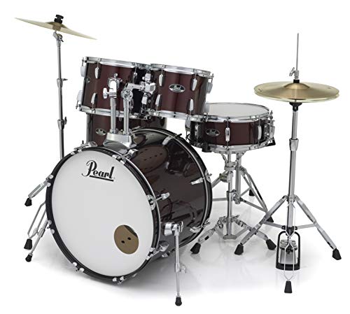 Pearl, Drum Set, 5 Pcs, Roadshow, W/Stands & Cymbals -Red Wine RS525SC/C (91) (RS525SC/C91)