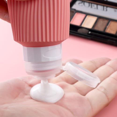 Travel Bottles for Toiletries, Large 6oz Travel Size Containers, BPA Free Leak Proof Tubs Refillable Liquid Accessories with Toiletry Bag for Cometic Shampoo and Lotion Soap (4 Pack)4