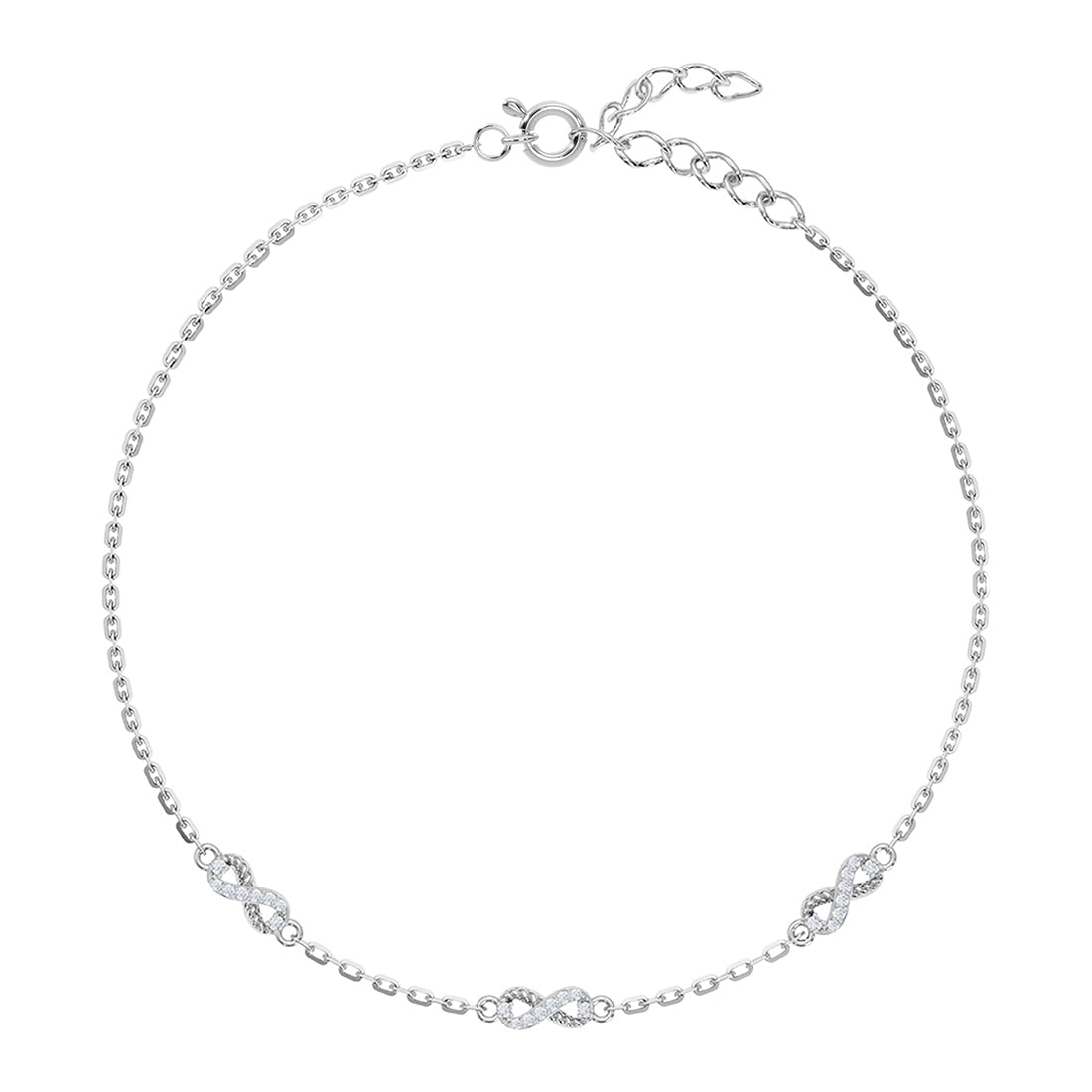 clara 925 Sterling Silver Iyla Infinity Anklet Payal (Single) | Adjustable Chain | Gift for Women and Girls-picture-40