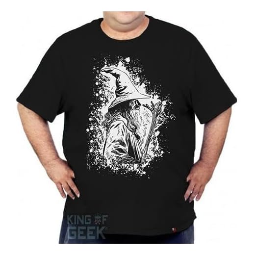 Camiseta Plus Size Gandalf O Senhor Dos Anéis Hobbits Camisa Tamanho:XGG;Cor:Preto