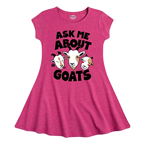 Country Casuals International Harvester - Ask Me About Goats - Toddler Girls Fit and Flare Dress